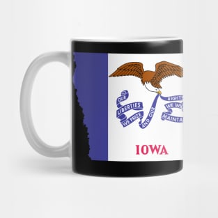 Iowa Flag State Outline AF (white) Mug